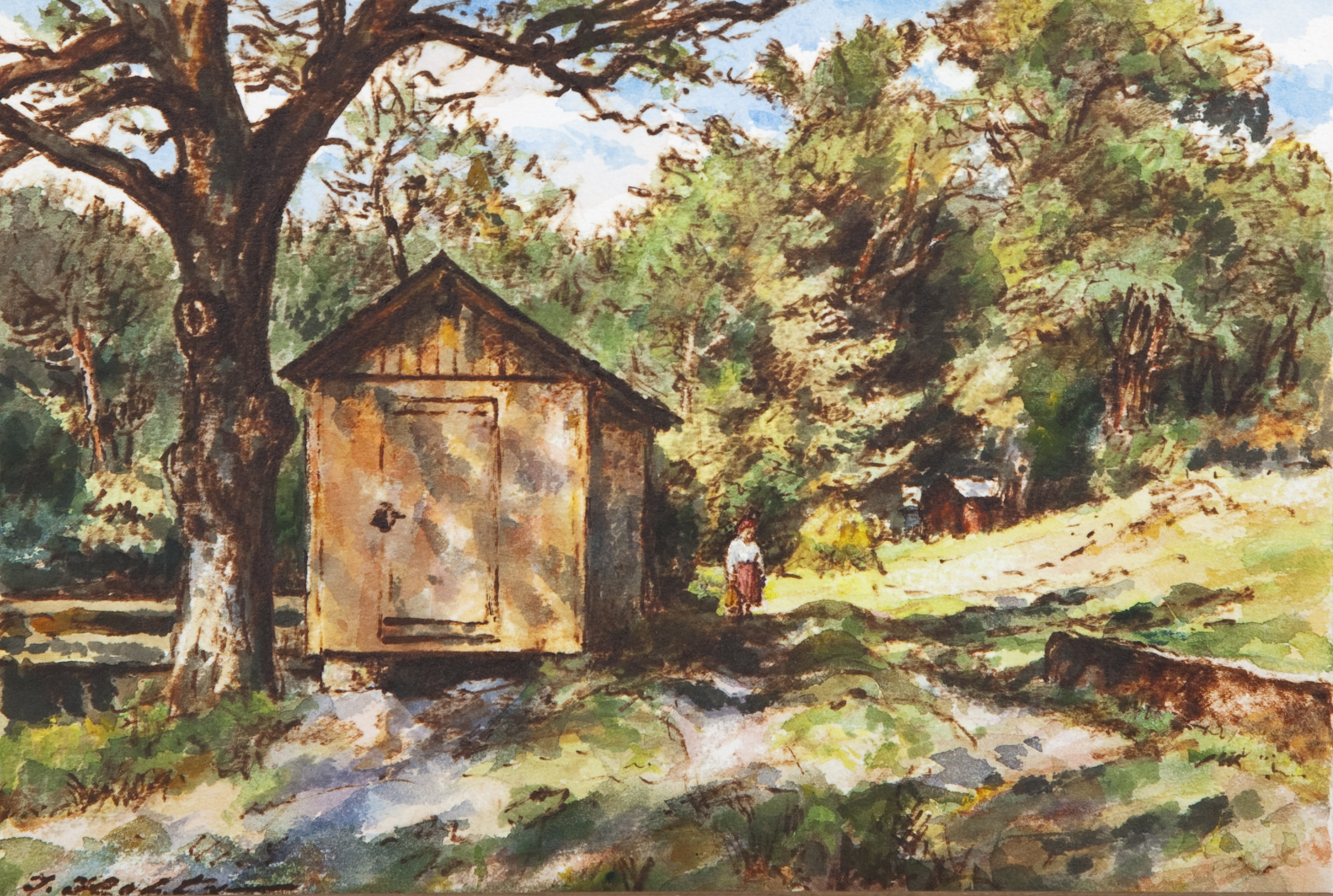 D38 The Shed - Colored Marker - 10 x 7 - No Frame