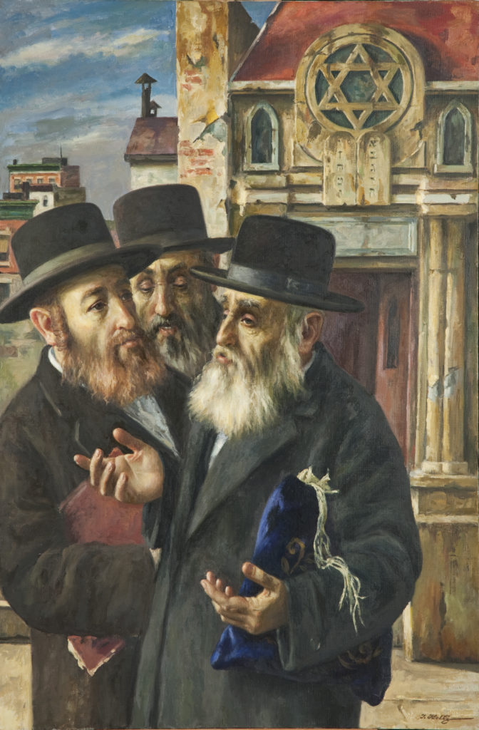 031 Conversation with the Rabbi 1965 - Oil on Canvas - 24 x 36 - No Frame