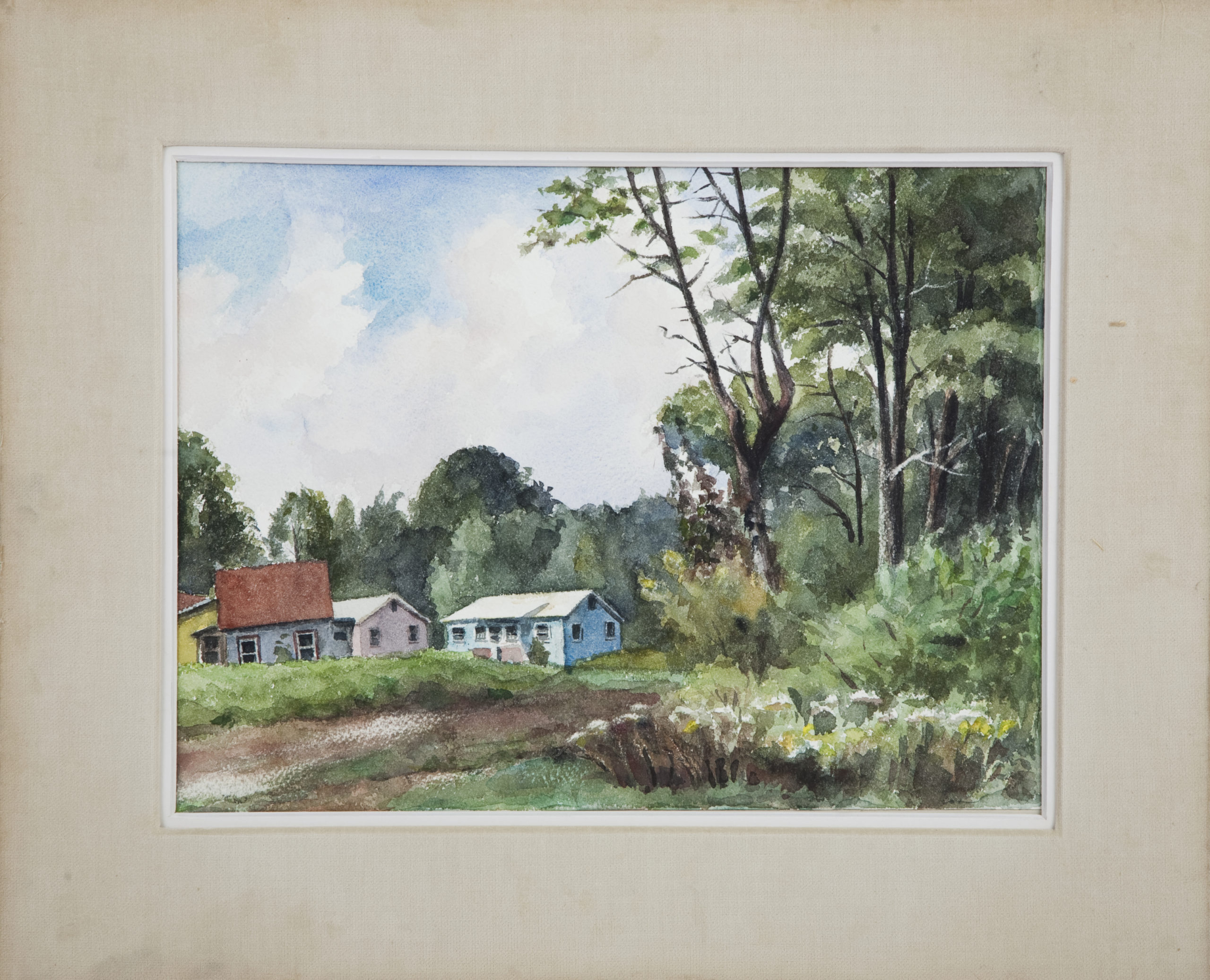 114 Houses Down the Lane 1975 - Watercolor - 16 x 12 - No Frame